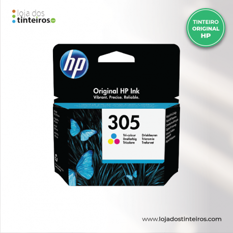 HP 305 C - Tinteiro Tricolor Original para HP DeskJet 1210, 2710, Deskjet Plus 4110 , 3YM60AE