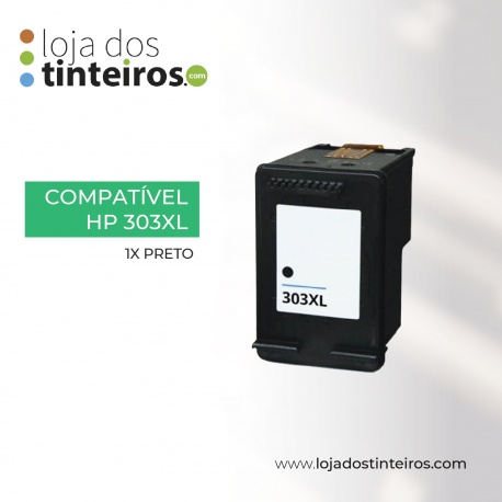 HP 303XL BK - Tinteiro Preto Compatível para HP 6220, 6230, 7130, 7134, 7834 - 0.6K T6N04AE