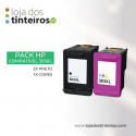 Pack HP 303 XL (2x Preto, 1x Cores) Tinteiro Compatível para HP 6220, 6230, 7130, 7134, 7834 - 0.6K T6N04AE