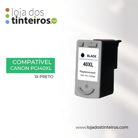 CANON PG 40 XL - Tinteiro Preto Compatível para Canon For PIXMA IP2200/MP150/MP170 