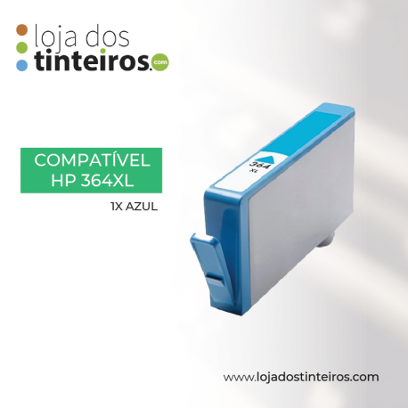 HP 364XL C - Tinteiro Azul Compatível para HP 5380, 6380, 5460, 5324. CB323EE