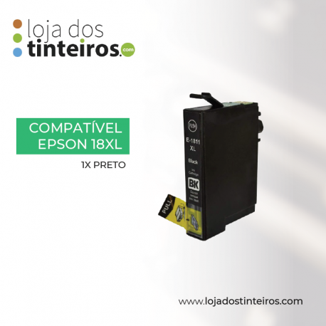 EPSON 1811 XL - Tinteiro Preto Compatível para Epson XP30, XP102, XP202, XP205, XP302, XP305, XP402 