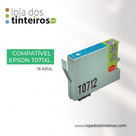 EPSON 712 XL - Tinteiro Azul Compatível para Epson Stylus D78. D78, D92, DX4000