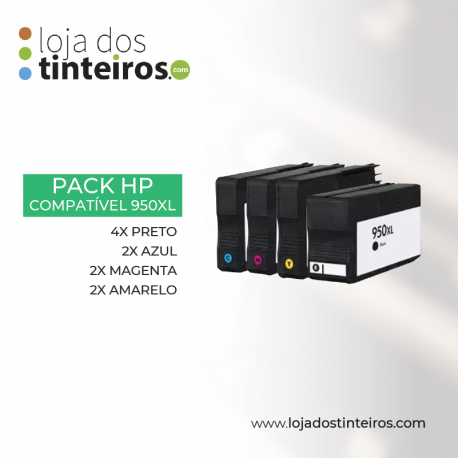 Pack HP 950XL + 951XL (4x preto, 2x azul, 2x magenta, 2x amarelo)