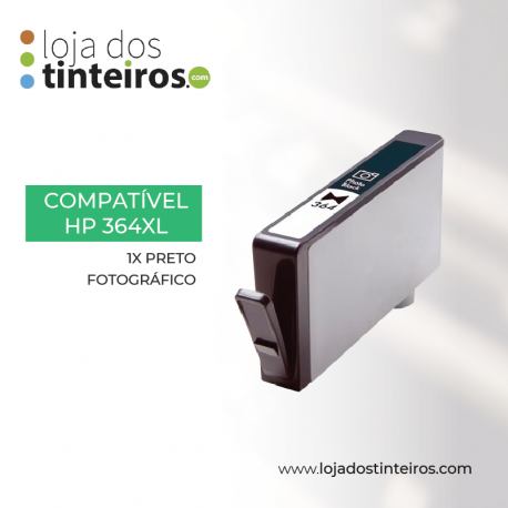 HP 364XL PBK - Tinteiro Preto Fotográfico Compatível para HP 5380, 6380, 5460, 5324, CB322EE