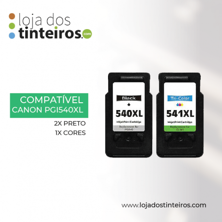 PACK CANON PG 540XL + CL 541XL (2XPRETO, 1XCORES)