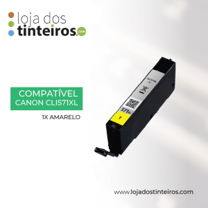 CANON CLI571XL Y - Tinteiro Amarelo Compatível para Canon MG5700, MG6800, MG7700