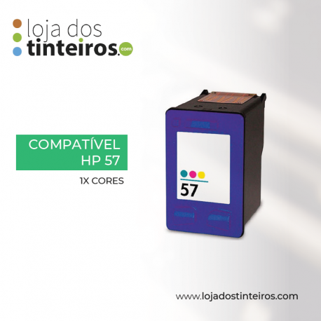 HP 57 - Tinteiro Tricolor Compatível para HP Desk Jet 450, 5150, 5650-C6657A - 57
