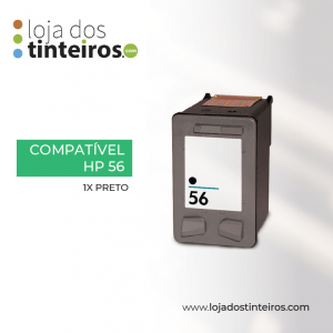 HP 56 - Tinteiro Preto Compatível para HP Desk Jet 450, 5150, 5550 - C6656A - 56