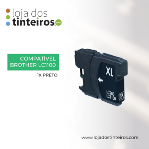 BROTHER LC 1100BK - Tinteiro Preto Compatível para Brother LC51, LC980, LC1100