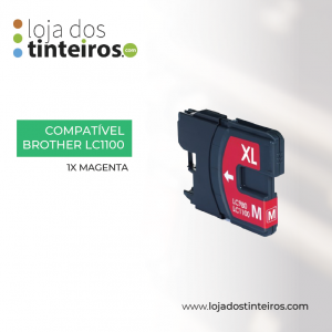 BROTHER LC 1100M - Tinteiro Magenta Compatível Brother LC61M LC980M LC1100M
