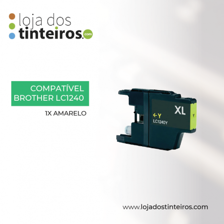 LC1240Y - Tinteiro Amarelo Compatível para Brother J525W, J430W, J925DW, J6510DW, J6910DW