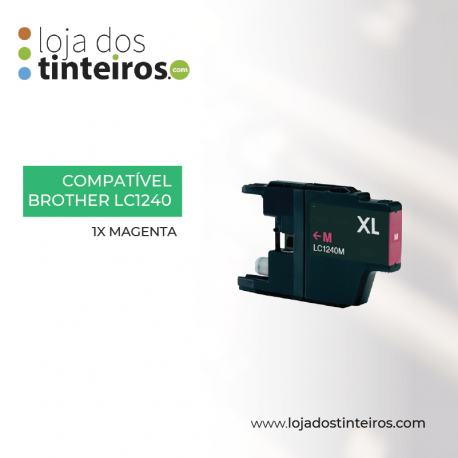 LC1240M - Tinteiro Magenta Compatível para Brother J525W, J430W, J925DW, J6510DW, J6910DW, LC-1240M