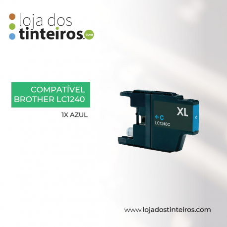 LC1240C - Tinteiro Azul Compatível para Brother J525W, J430W, J925DW, J6510DW, J6910DW, LC-1240C