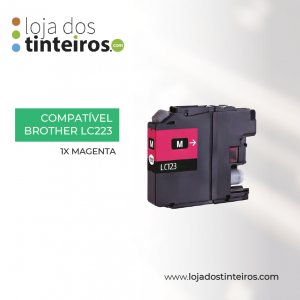 BROTHER LC 223M - Tinteiro Magenta Compatível para Brother J4620, J4420, J4625, J5625, J4120, J5320, J5720, J882