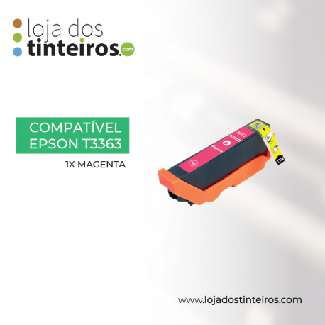 ARET3363 - Tinteiro Magenta Compatível para Epson XP530, XP630, XP635, XP830 33XLM