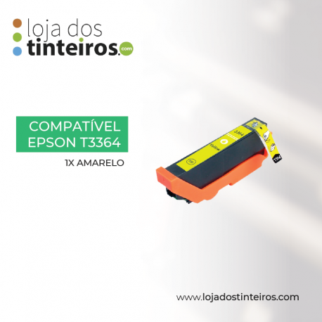 ARET3364 - Tinteiro Amarelo Compatível para Epson XP530, XP630, XP635, XP830 33XLY