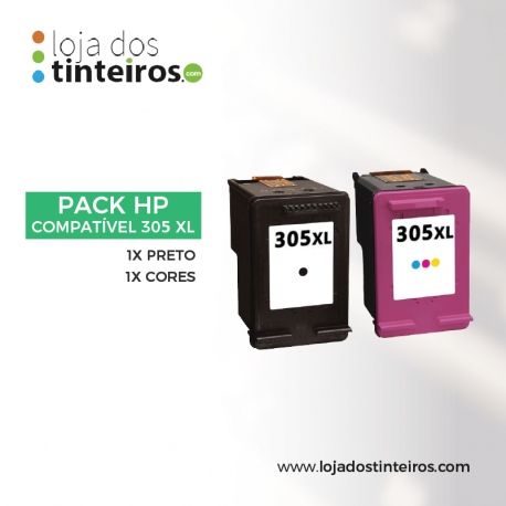 Pack HP 305 XL (1x Preto, 1x Cores)
