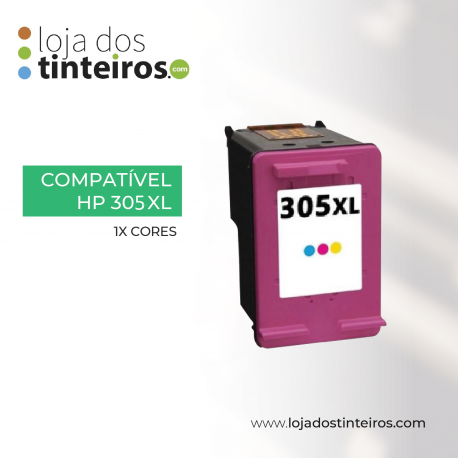 HP 305 XL C - Tinteiro Tricolor Compatível para HP DeskJet 2700, 2710, 2720