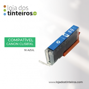 CANON CLI 581 XXL C - Tinteiro Azul Compatível para Canon TS6150, 8150, 9150, TR7550, 8550-0.83K 1995C001