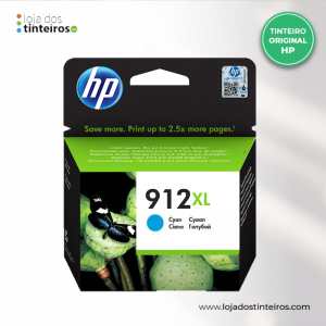 HP 912 XL C - Tinteiro Azul Original para HP 8012,8014,8015,8017,8022,8023,8025