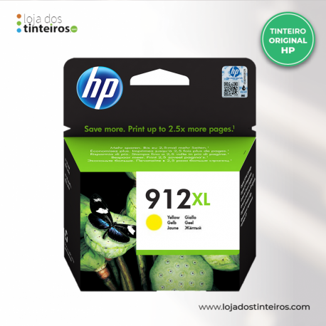 HP 912 XL Y - Tinteiro Amarelo Original para HP 8012,8014,8015,8017,8022,8023,8025