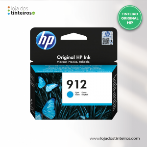 HP 912 C - Tinteiro Azul Original para HP 8012,8014,8015,8017,8022,8023,8025