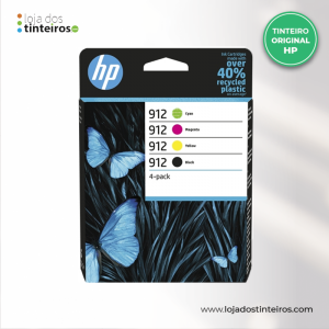 Pack Original HP 912 (1x preto, 1x azul, 1x magenta, 1x amarelo)